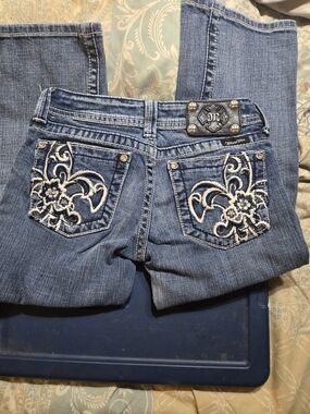 Miss Me Light Blue Embroidered Bootcut Jeans
